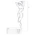 Passion BS013 - Ensemble résille rayé (blanc) - Taille S-L
