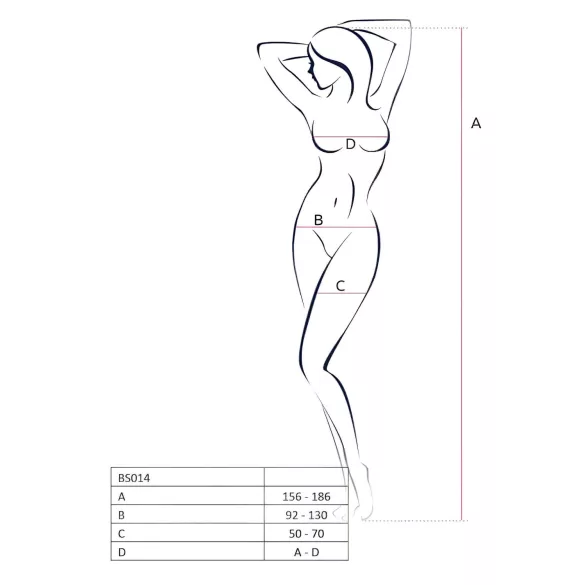 Passion BS014 - body résille ouvert avec corset - blanc - S-L