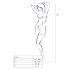 Passion BS014 - Combinaison résille ouverte avec corset (blanc) - S-L