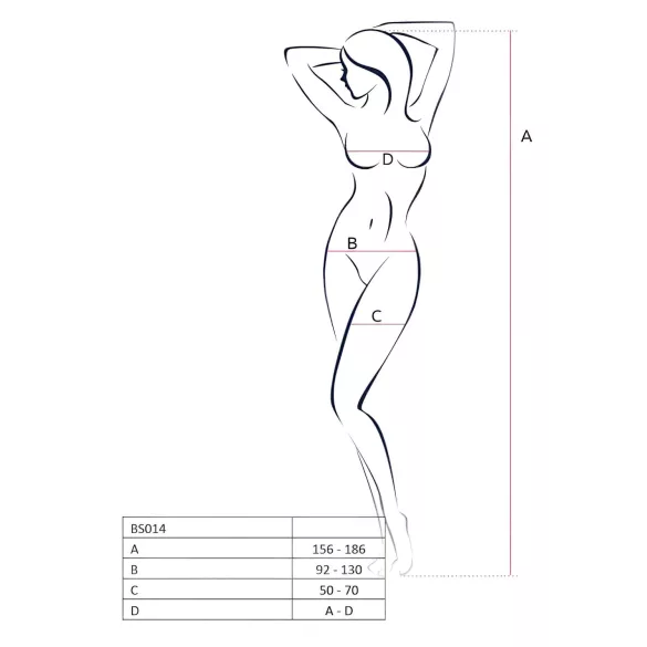Passion BS014 - body résille ouvert avec corset - blanc - S-L