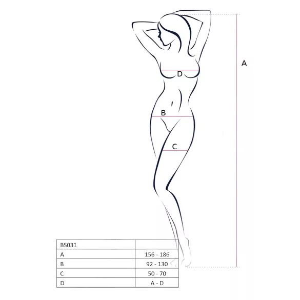 Passion BS031 - combinaison ouverte blanche (S-L)