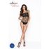 Passion BS035 - Body en résille ouvert avec bretelles (noir) - S-L