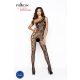 Passion BS036 - Combinaison ouverte à roses (noir) - Tailles S-L