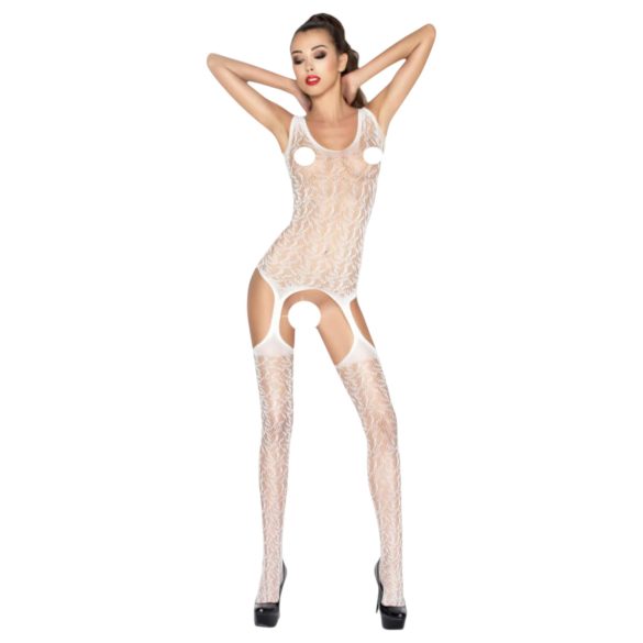 Passion BS043 - ensemble résille blanc - Taille S-L