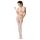 Passion BS048 - Combinaison résille ouverte avec tour de cou (blanc) - S-L