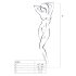Passion BS052 - Combinaison ouverte résille blanche S-L