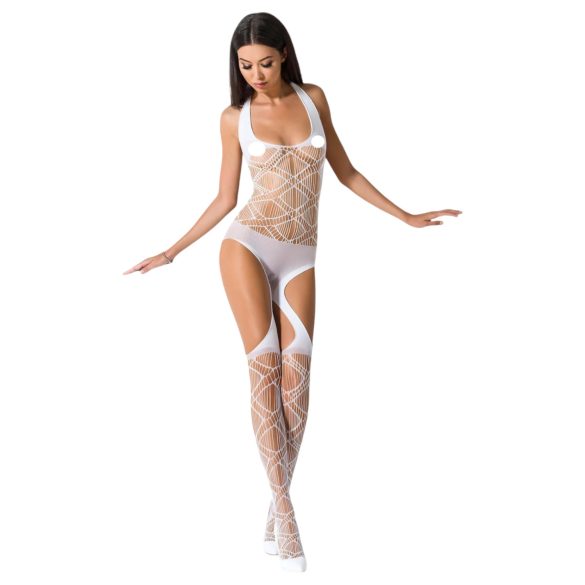 Passion BS060 - Ensemble résille à losanges (blanc) - S-L