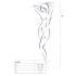 Passion BS060 - Ensemble résille à losanges (blanc) - S-L