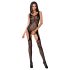 Passion BS061 - Ensemble résille fleuri (noir) - S-L