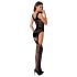 Passion BS061 - Ensemble résille fleuri (noir) - S-L