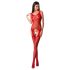 Passion BS061 - Ensemble fleuri en résille (rouge) - Taille S-L