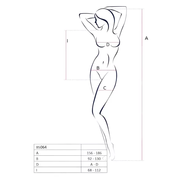 Passion BS064 - body résille ouvert - blanc - S-L