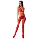 Passion BS084 - Combinaison rouge à lacets avec top intégré (Taille S-L)