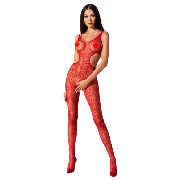 Passion BS085 - combinaison mosaïque ajourée rouge - S-L