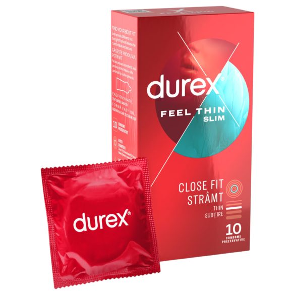 Durex Feel Thin Slim Fit - Sensation Réelle Préservatifs (10 pièces)