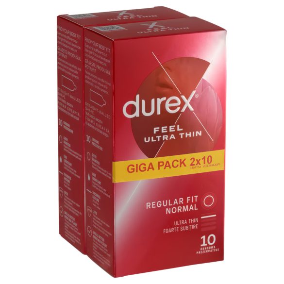 Durex Feel Ultra Thin - préservatifs ultra-fins, sensation réaliste (2x10)