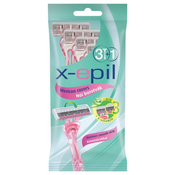 X-Epil - Rasoir jetable femme 3 lames (pack 3+1)