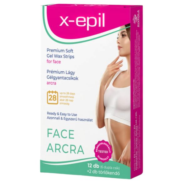 X-Epil - Bandes de cire premium visage prêtes à l'emploi (12 pcs)
