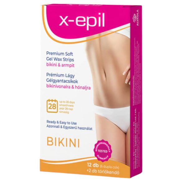 X-Epil - Bandes de cire prêtes à l'emploi 12pcs - bikini/aisselles