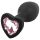 Sunfo - Plug anal en silicone avec bijou en forme de cœur (noir-rose)