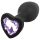 Sunfo - Plug anal en silicone avec bijou en cœur (noir-violet)