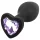 Sunfo - plug anal en silicone avec bijou cœur - noir et violet