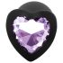Sunfo - Plug anal en silicone avec bijou en cœur (noir-violet)