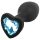 Sunfo - Plug anal en silicone avec pierre bleue en forme de cœur (noir)