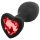 Sunfo - Plug anal en silicone avec pierre rouge en forme de cœur (noir)