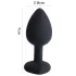 Sunfo - plug anal en silicone - bijou cœur pierre rouge - noir
