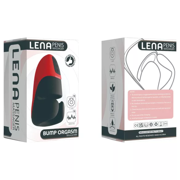 Lena - masturbateur vibrant et serrant - silicone rouge