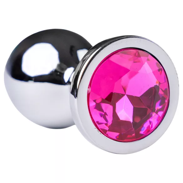 Desirel - plug anal S - bijou rose - métal argenté et rose