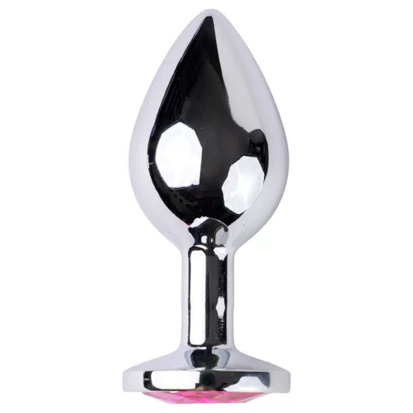 Desirel - plug anal S - bijou rose - métal argenté et rose