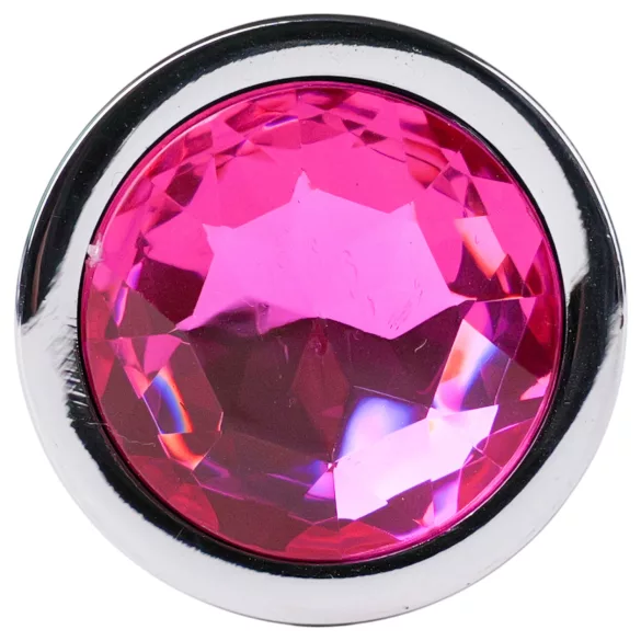 Desirel - plug anal bijou rose - métal argenté/rose - taille M