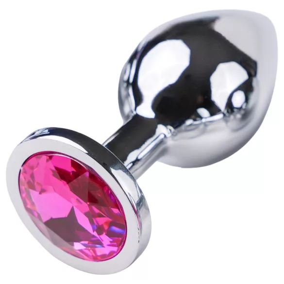 Desirel - plug anal bijou rose - métal argenté/rose - taille M