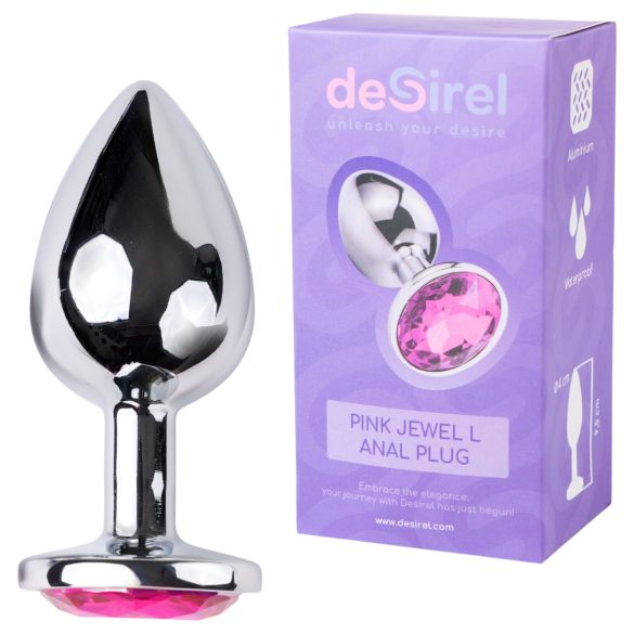 Bijou Rose Désir L - plug anal (argent-rose)