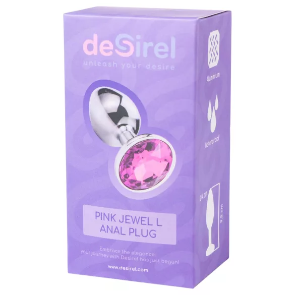 Desirel - plug anal - bijou rose L - argent/rose