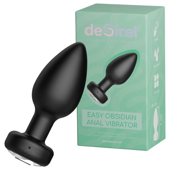 Desirel Easy Obsidienne - vibromasseur anal à batterie et radio (noir)