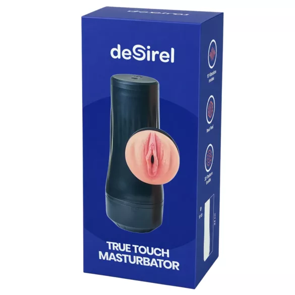 Desirel True Touch - vagin réaliste vibrant - couleur chair et noir