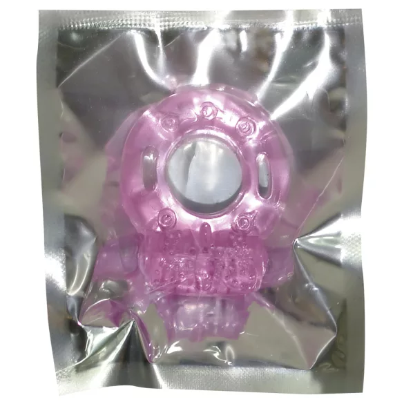 Anneau pénien vibrant avec pile intégrée (rose)