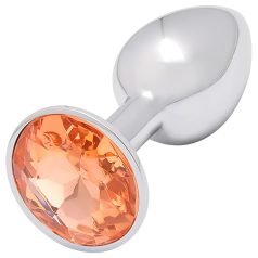 Sunfo - Plug anal en métal avec pierre dorée (argent)