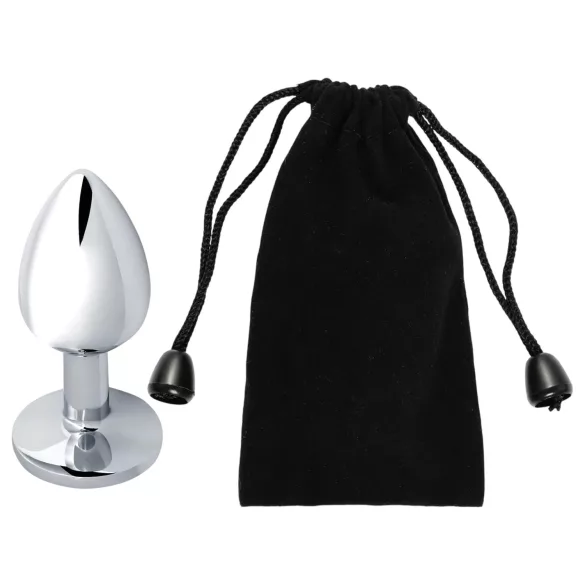 Sunfo - plug anal métal - bijou pierre jaune - argenté