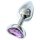 Sunfo - Plug anal en métal avec pierre en forme de cœur violet (argent)