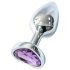 Sunfo - Plug anal en métal avec pierre en forme de cœur violet (argent)