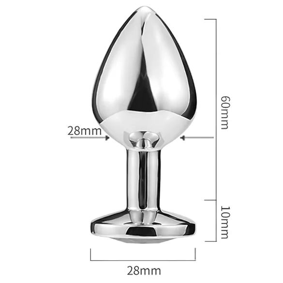 Sunfo - plug anal métal bijou cœur pierre violette - argent