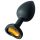 Sunfo - Plug anal en silicone avec pierre dorée en forme de cœur (noir)