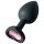 Sunfo - Plug anal en silicone avec pierre en forme de cœur rose (noir)