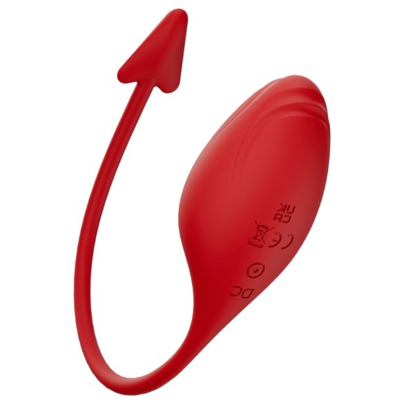 Funny Me – œuf vibrant intelligent avec fourchette coquine (rouge)