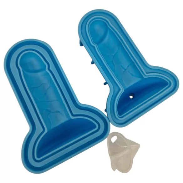 Moule glaçons forme pénis - silicone bleu