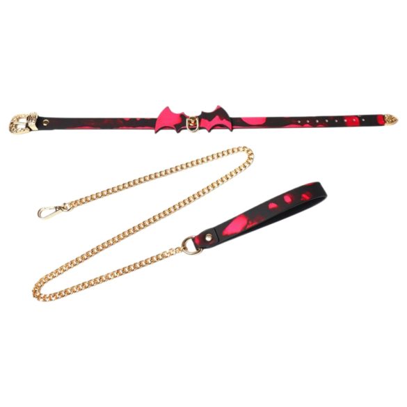 Collier noir à laisse thermo-chromatique